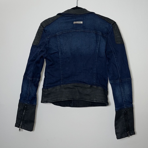 Guess Y2K Denim Leather Moto Jacket Small - Picture 9 of 16